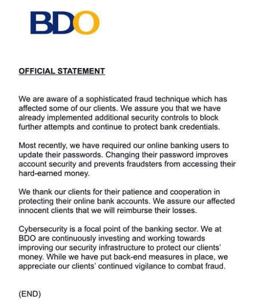 Hacked BDO accounts are used to buy Bitcoin via UnionBank 2